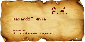 Hadaró Anna névjegykártya
