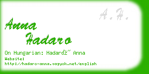 anna hadaro business card